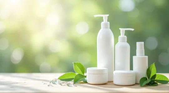 Eine minimalistische Hautpflege- und Haarroutine mit einfachen Produkten und frischer Haut