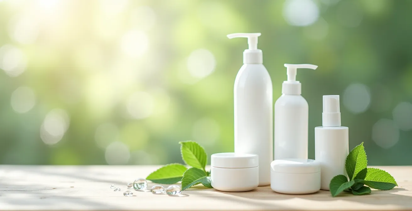 Eine minimalistische Hautpflege- und Haarroutine mit einfachen Produkten und frischer Haut
