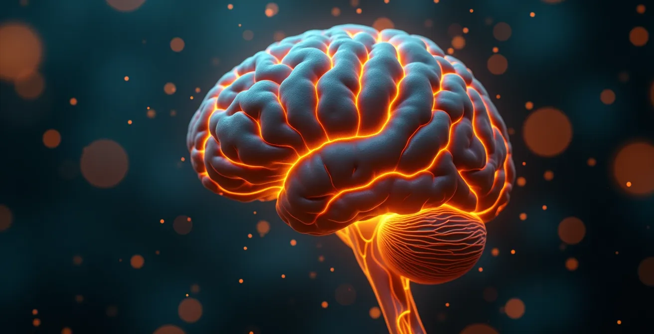 Symbolische Darstellung von neuronalen Pfaden im Gehirn, die zu dauerhaften Gewohnheiten führen
