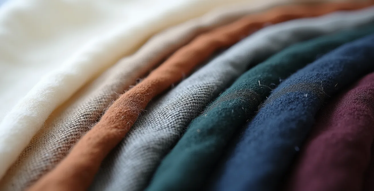 Harmonische Farbpalette mit neutralen Grundtönen und saisonalen Akzentfarben